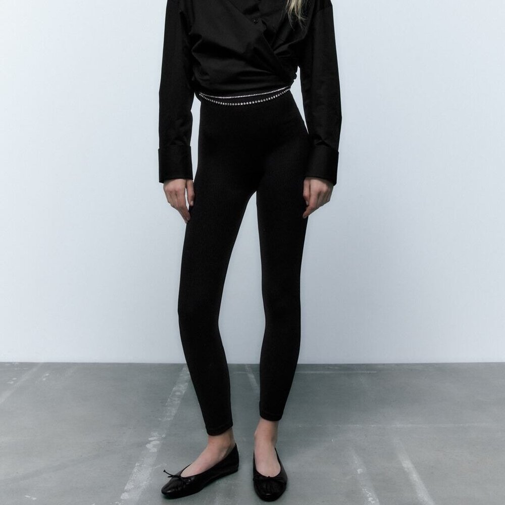 Zara Seamless Leggings with Rhinestones